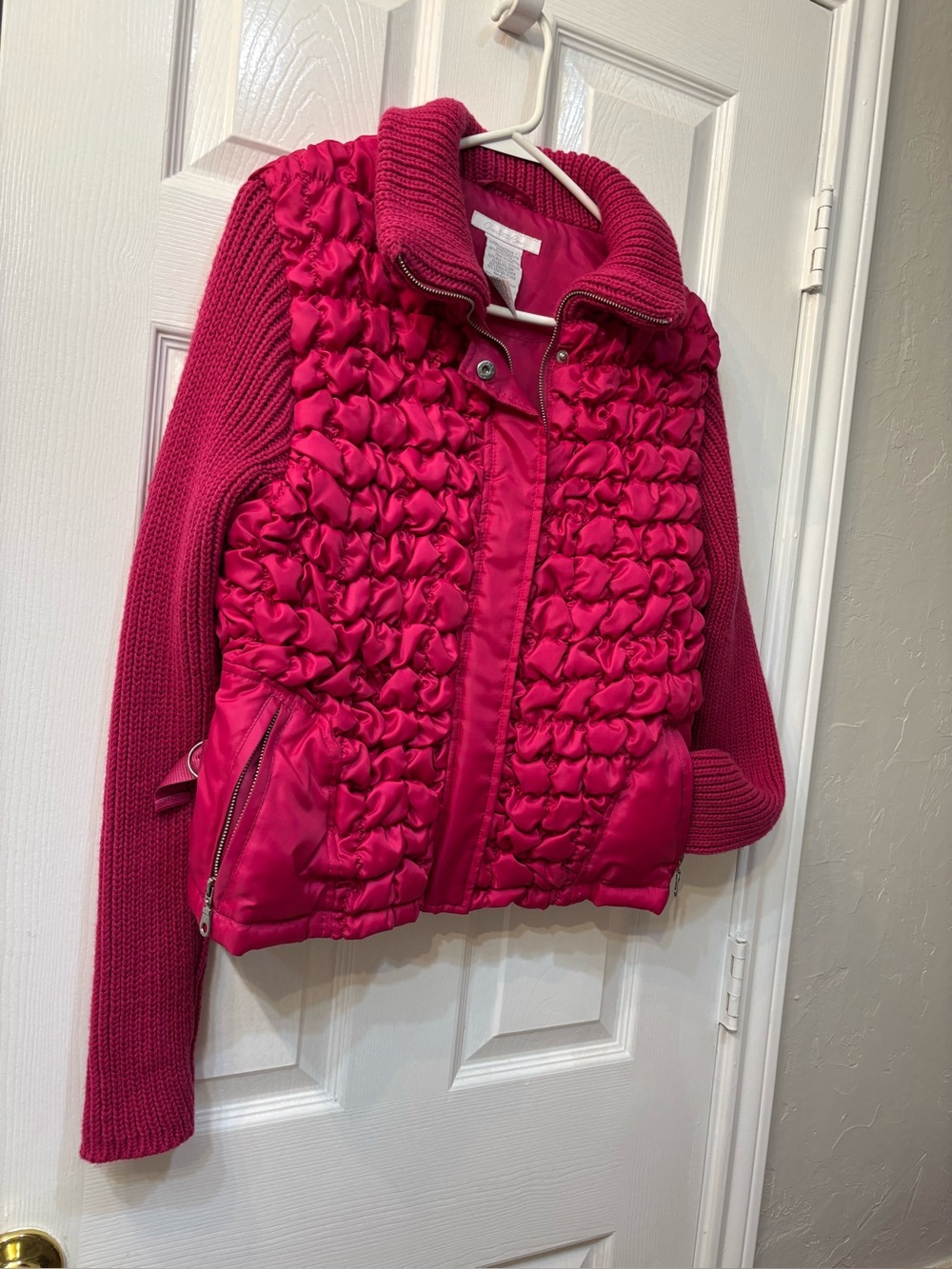 Charlotte Russe Hot Pink Ruffled Puff Jacket
